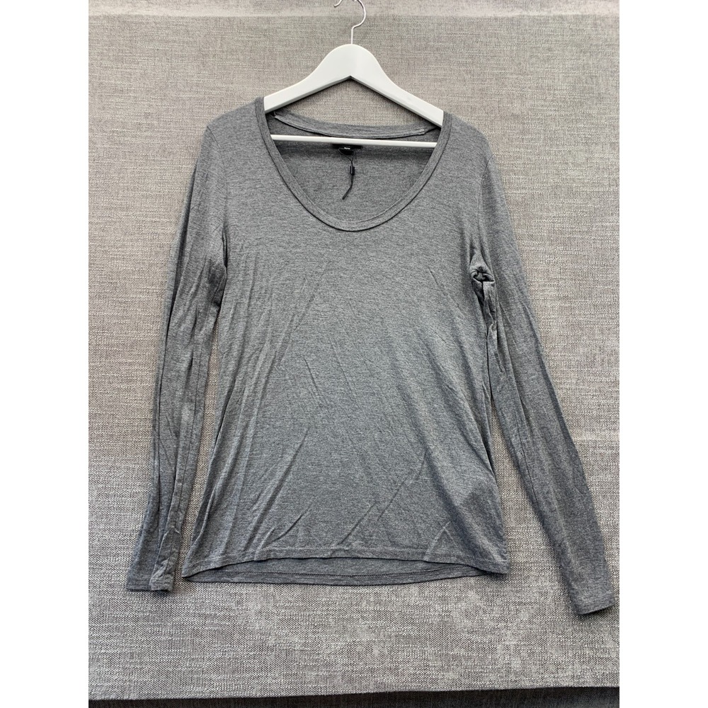 Metaphor T Shirt Womens Medium Heather Charcoal Gray Rayon Stretch Scoop Neck